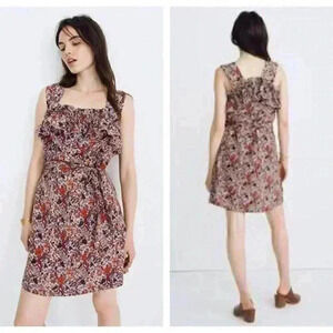 Madewell x Karen Walker Silk Rosalie Ruffle Dress
